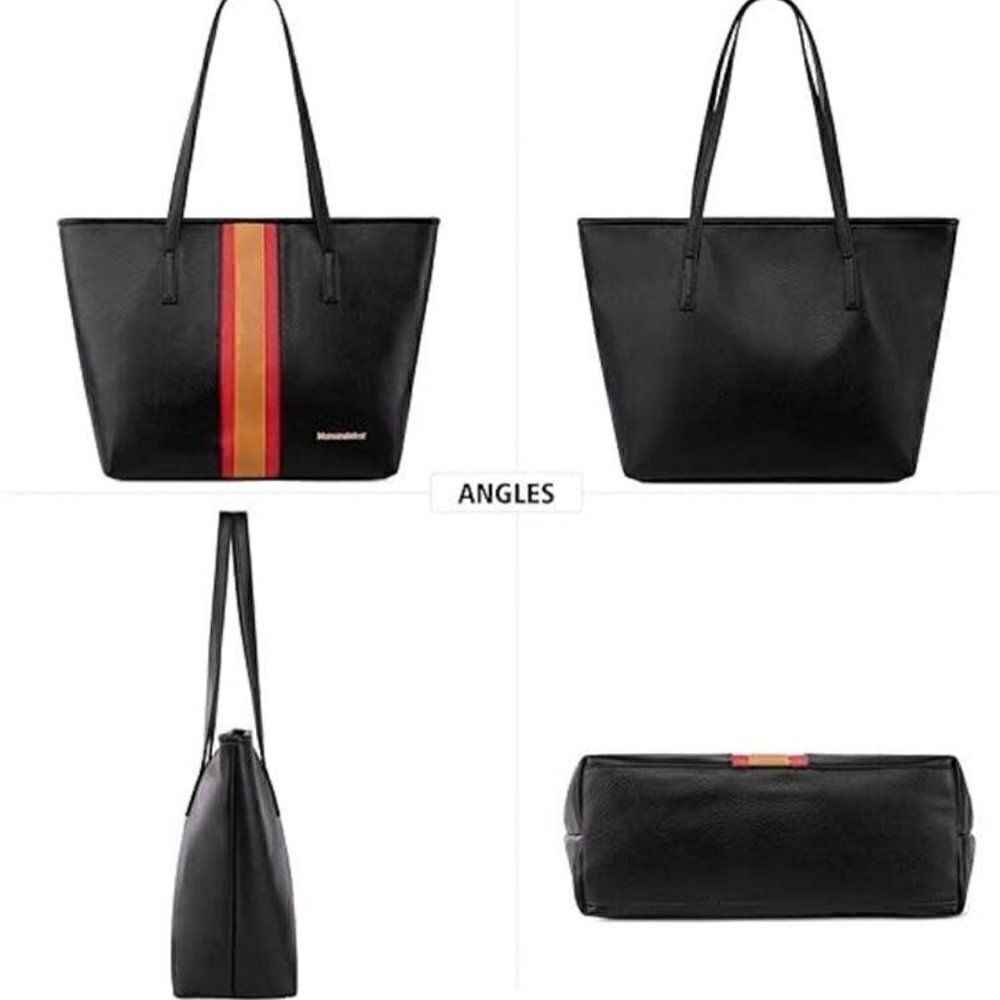 Montana West Black Stripe Women's Shoulder Bag - Picture 3 of 6
